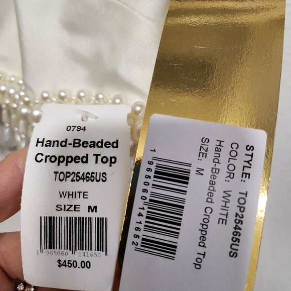 SOLD PatBO Hand-Beaded Jersey Crop Top - Picture 6 of 9